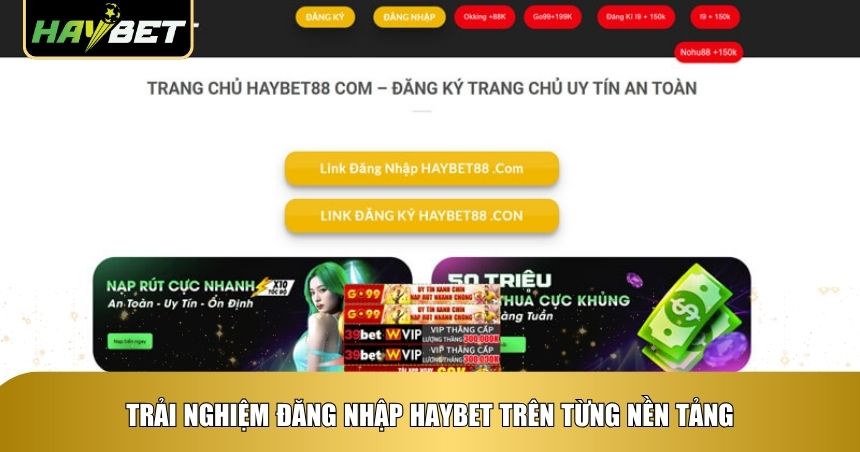 Đăng nhập Haybet dễ dàng trên cả web và app