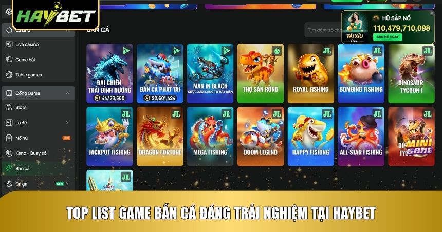 Top list game bắn cá Haybet đáng thử sức