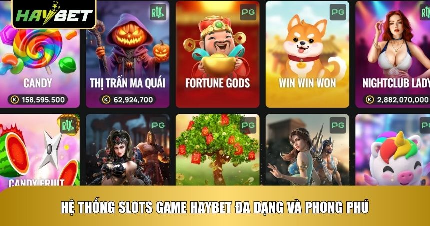 Hệ thống Slots Game Haybet đa dạng và phong phú
