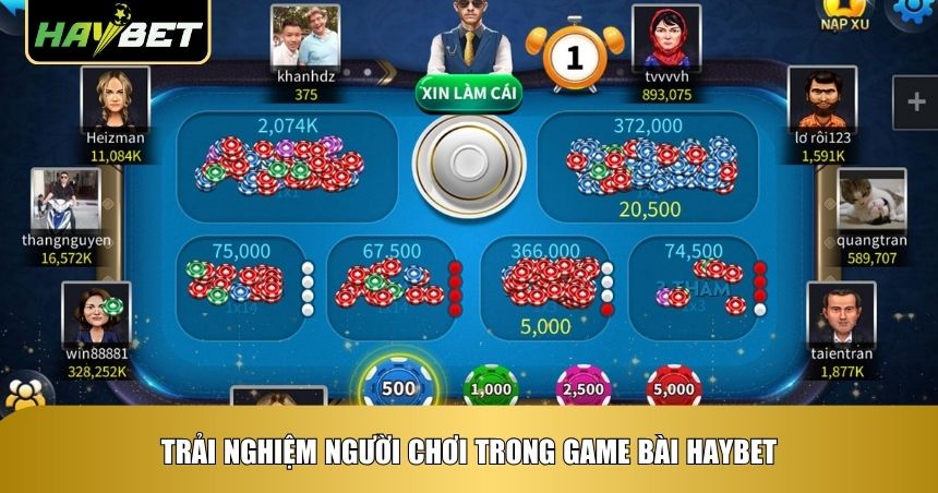 Trải nghiệm người chơi trong game bài Haybet
